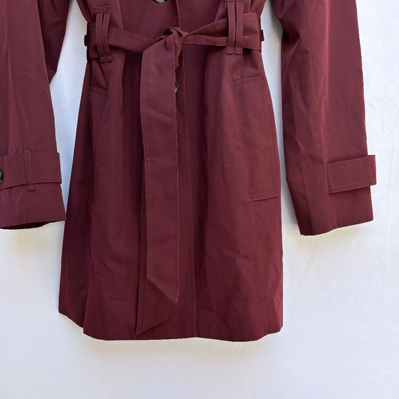 London Fog Burgundy Trench Coat β Size M - Picture 3 of 4